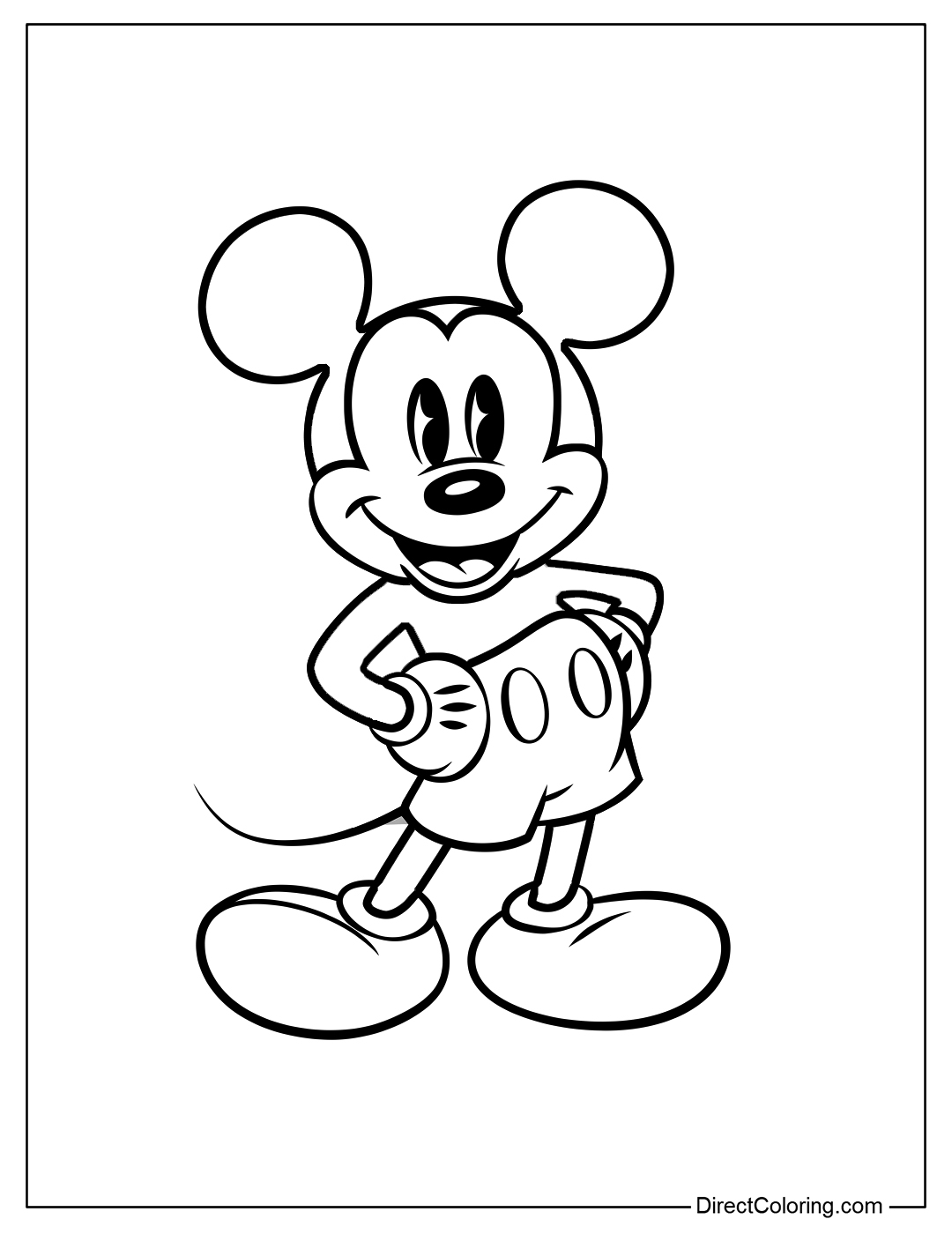 Funny Mickey Mouse Coloring Page